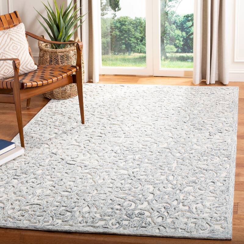 SAFAVIEH Handmade Trace Megane Modern Wool Rug - 6' x 9' - Charcoal/Ivory