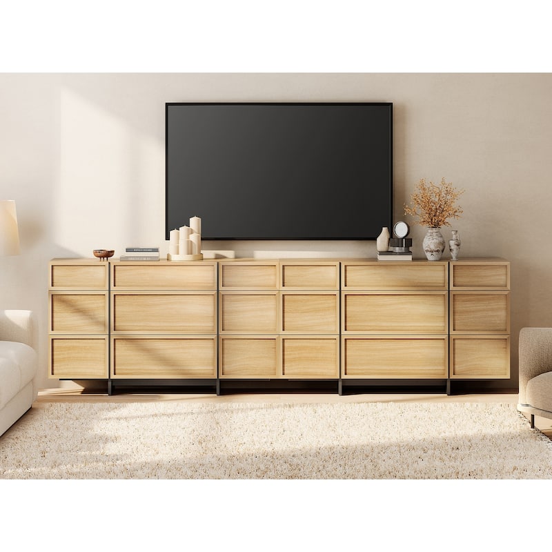 WAMPAT Modern Dresser for Bedroom, Wooden Chest of Drawers with T-Shaped Wood Legs
