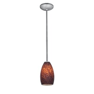 Access Lighting Champagne - Glass Pendant - 1-Light Pendant - Rod - Brown Stone Glass Shade - Replaceable LED