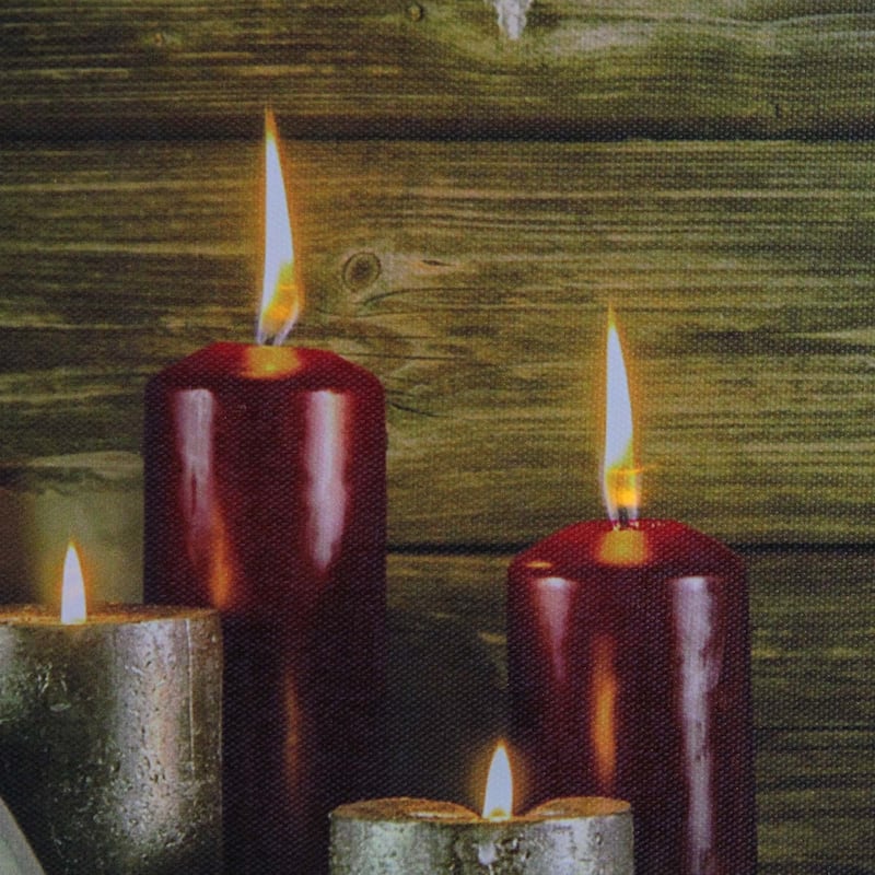 L LED Candles, Ice Skates Sleigh Christmas Canvas Wall Art 23.5 x 15.5