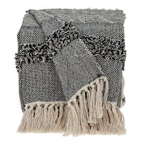 Boho Beige and Black Handloom Weave Throw with Decorative Tassels Boho Beige and Black Handloom Weave Throw with Decorative Tassels