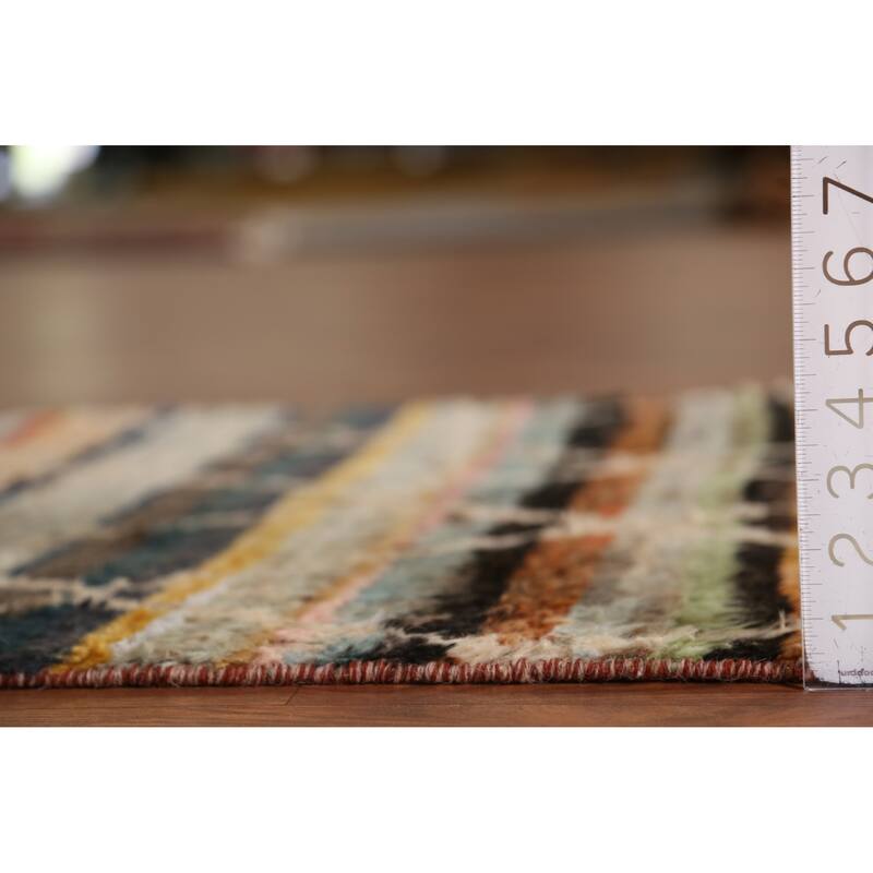 Trellis Moroccan Oriental Runner Rug Hand-Knotted Wool Carpet - 2'8" x 10'0"
