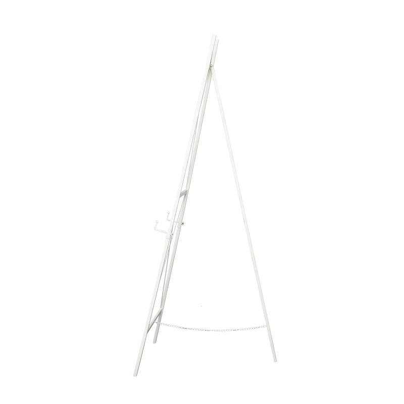 White Metal Tall Adjustable 3 Tier Display Easel with Chain Support