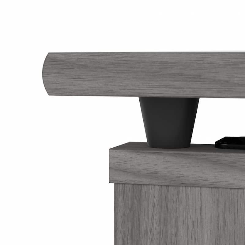 60W 3-position L-shaped Sit to Stand Desk with Hutch by Bush Furniture