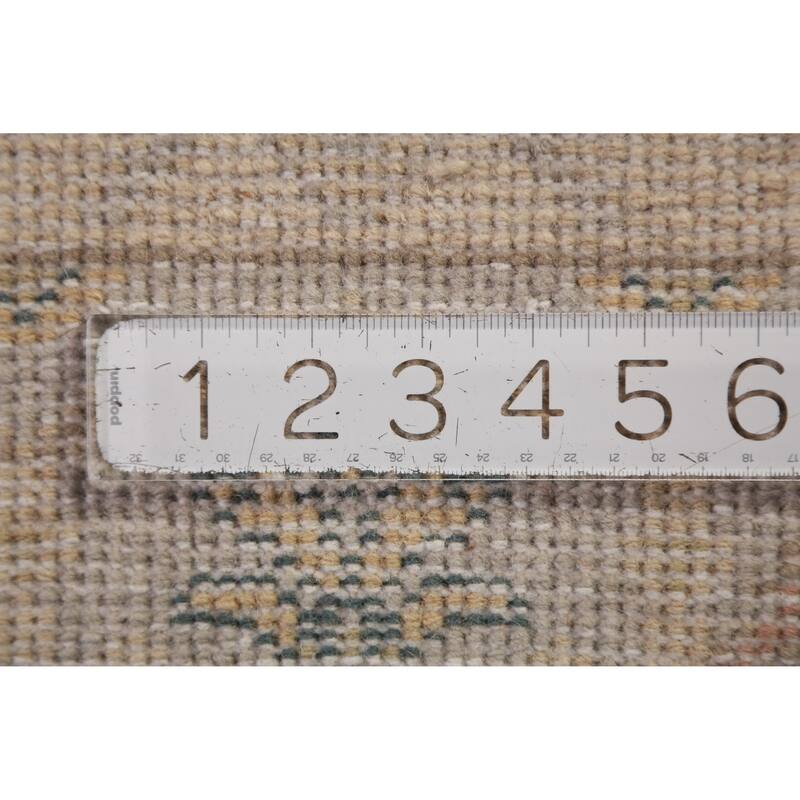 All-Over Oushak Oriental Runner Rug Hand-Knotted Wool Carpet - 2'7"x 7'10"
