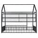 preview thumbnail 17 of 25, Full Size Metal Bed House Bed Frame with Fence and Shelves, White
