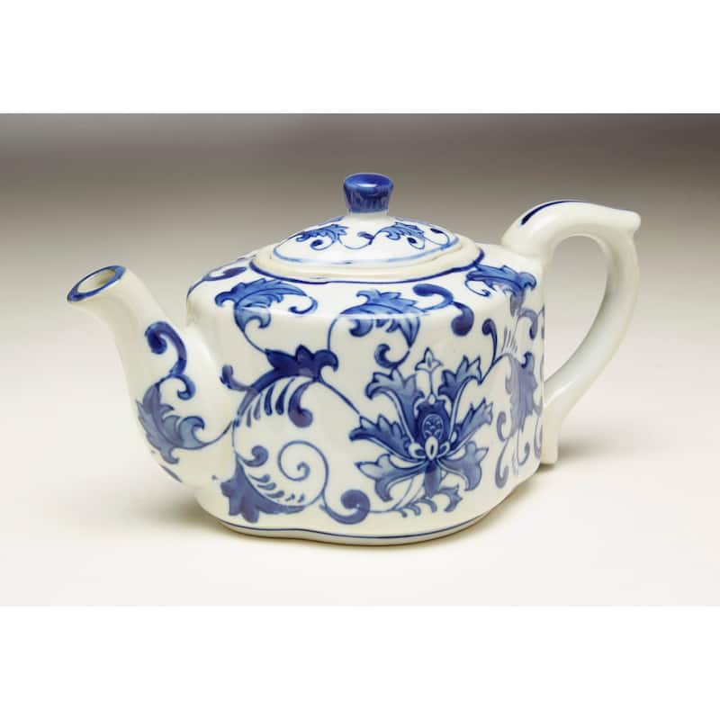Aa Importing 59804 Blue And White Tea Pot - 5 X 8.5 X 4.5 inches