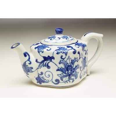 Aa Importing 59804 Blue And White Tea Pot - 5 X 8.5 X 4.5 inches