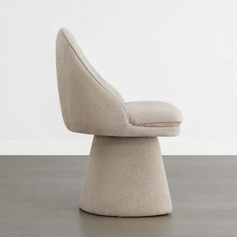 Darah Upholstered Swivel Armless Dining Chair Double-layered Cushions