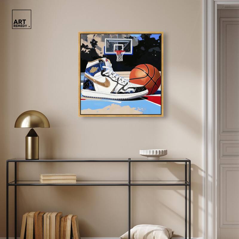 Basketball Court Blues Canvas by Art Remedy