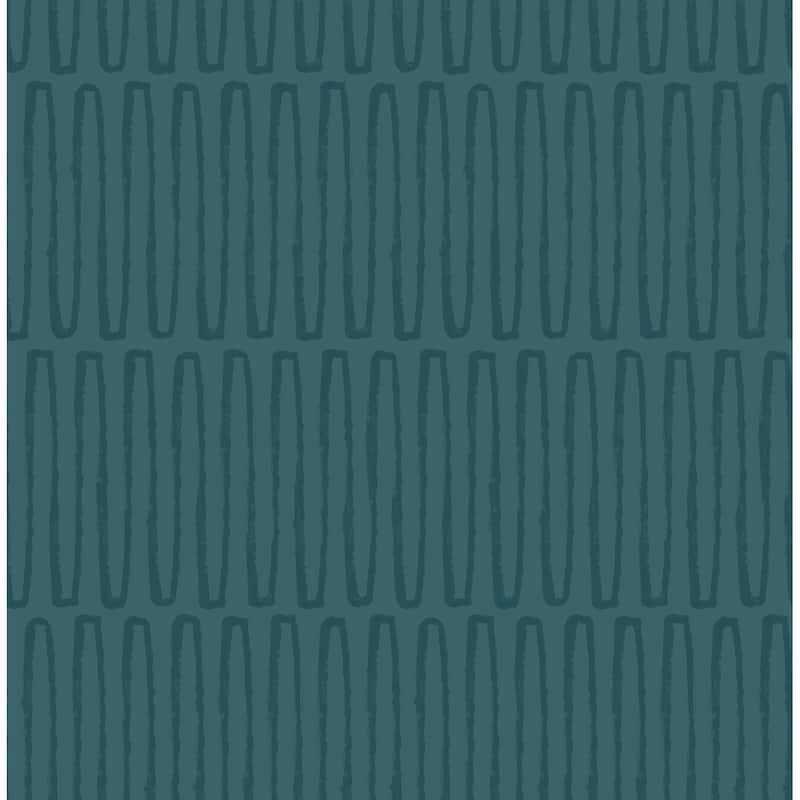 A-Street Prints Lars Teal Retro Wave Wallpaper