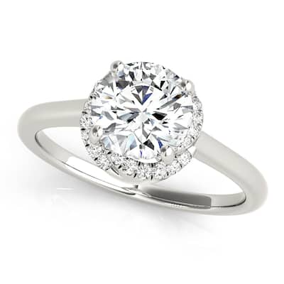 Auriya 14k White Gold Lab Grown Round Diamond Halo Engagement Ring 0.50 to 5.00 ct. tw. (F-G VS)