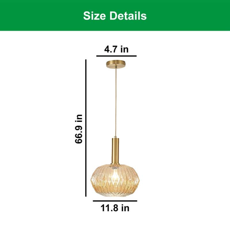 11.6” Dining room lighting green pendant lights glass, metal island lights