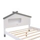 preview thumbnail 39 of 59, Full Size Wooden Platform Bed Kids Bed with House-shaped Headboard & Motion Activated Night Lights, No Box Spring Needed