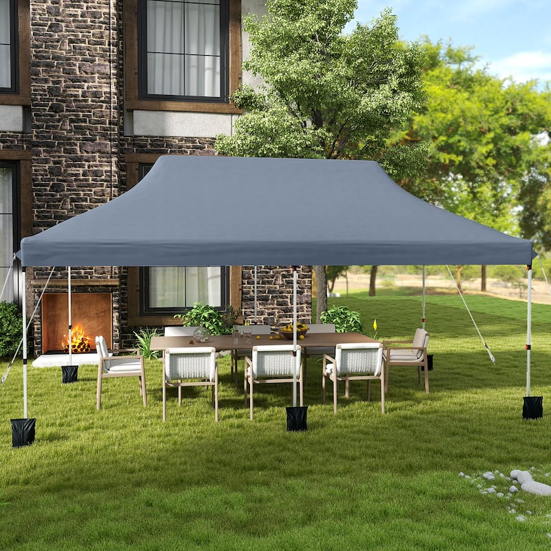 Gymax 10 x 20FT Pop-up Canopy Tent Folding Instant Sun Shelter w/ 3