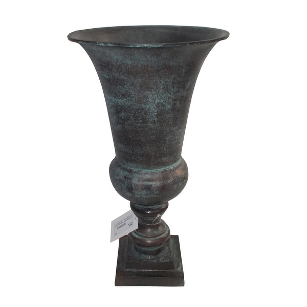 A&B Home Aged Patina Metal Vase - Overstock - 30904827