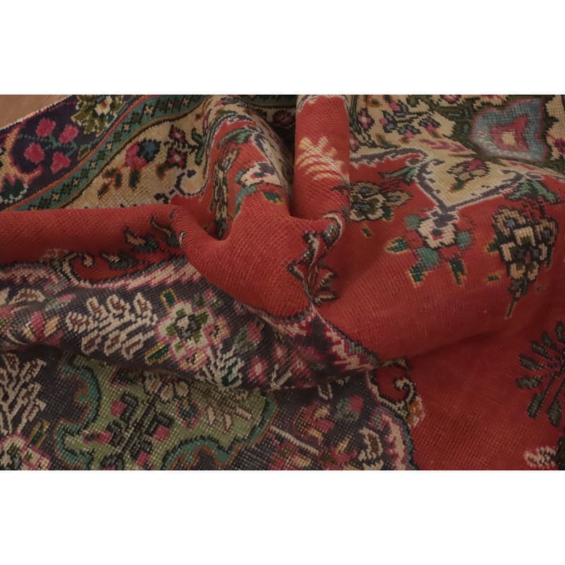 Hand Knotted Oriental 100% Wool Carpet Traditional Medallion Oranges & Rust Tabriz Area Rug - 6' 0'' X 4' 2''