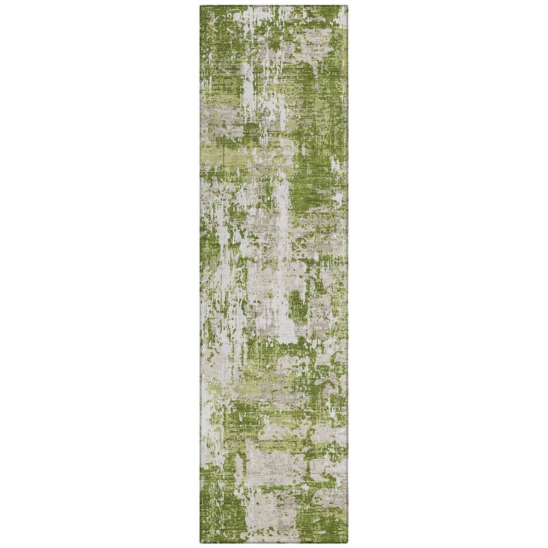 Machine Washable Indoor/ Outdoor Abstract Chantille Rug