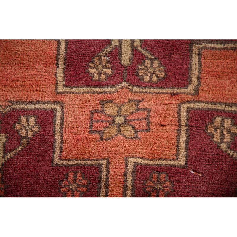 Meshkin Persian Vintage Runner Rug Handmade Wool Carpet - 3'1"x 9'6"