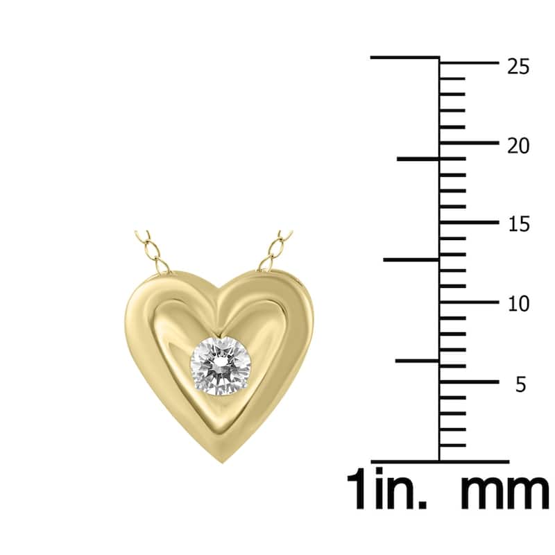 Marquee 1/4 Carat Diamond Heart Solitaire Pendant in 10K Yellow Gold