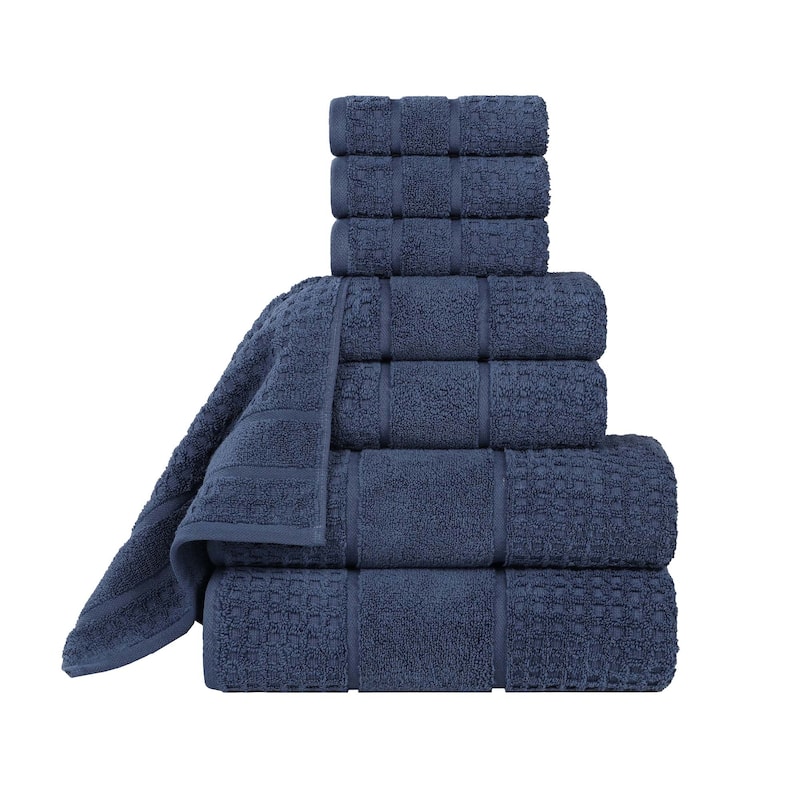 Superior Napa Zero Twist Cotton Waffle 8 Piece Bathroom Towel Set