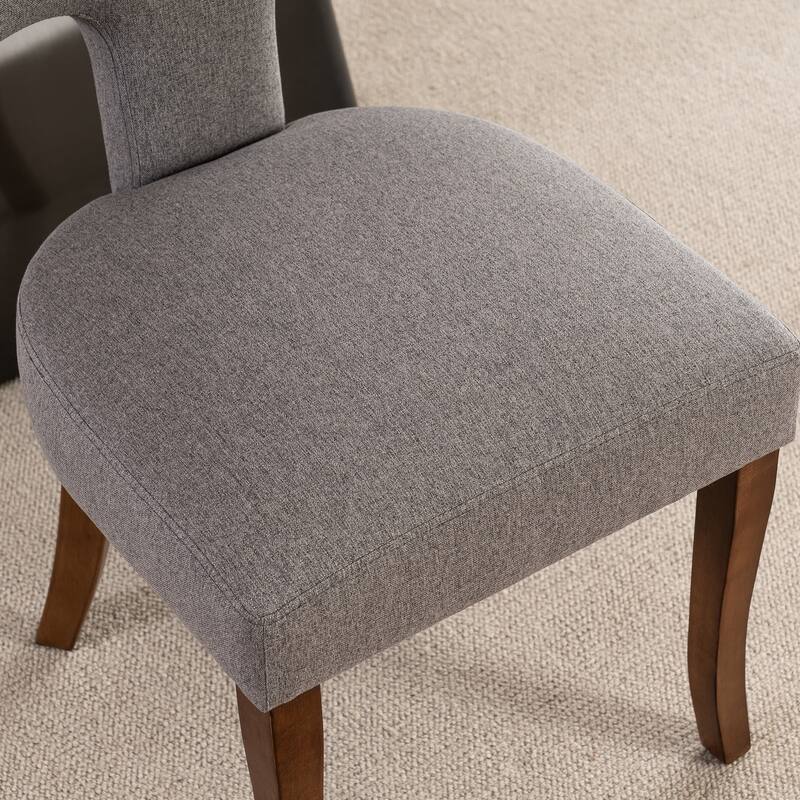 Upholstered Mordern Design T Back Dining Side Chair- Set of 2