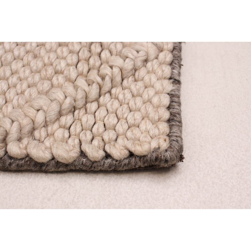 ECARPETGALLERY Braid weave Sienna Beige Wool Rug - 3'6 x 6'10