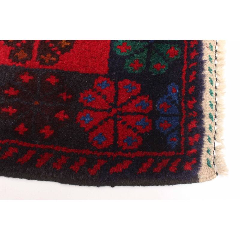 ECARPETGALLERY Hand-knotted Teimani Red Wool Rug - 2'9 x 5'1