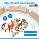 preview thumbnail 7 of 7, Gymax 80PCS Kids Wooden Train Activity Playset w/ Solid Wood Tracks