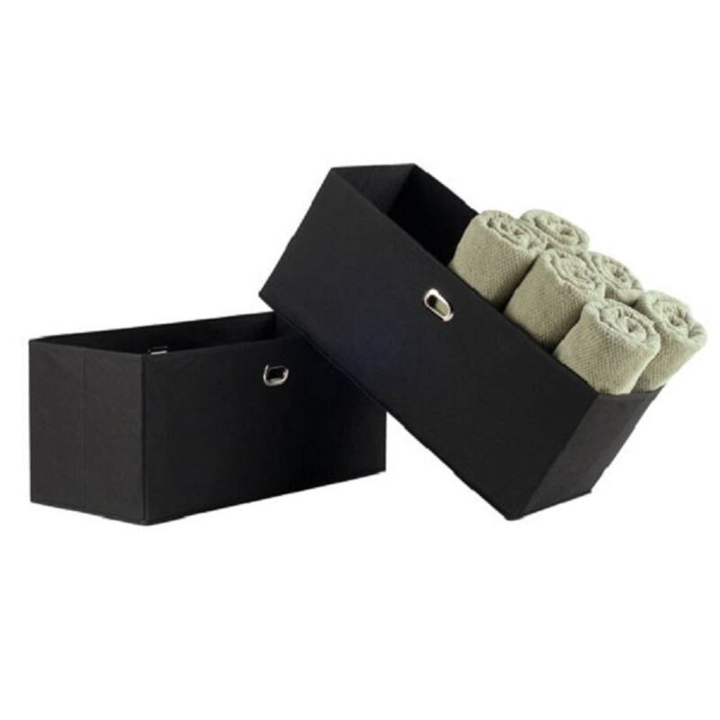 Rectangular Foldable Storage Baskets - 23" - Black - Set of 2