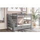preview thumbnail 10 of 22, Full Over Full Bunk Bed with Shelves and 6 Storage Drawers, Gray