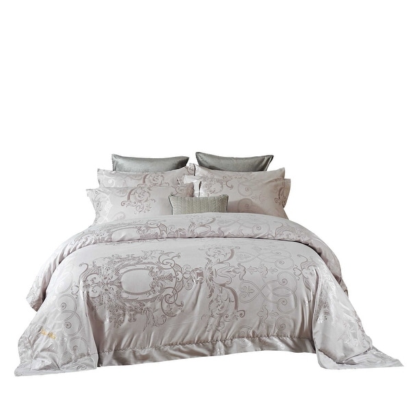 6 Pieces Duvet Cover Set with Luxury Jacquard Top and 100% Cotton Inside. Opens flyout.