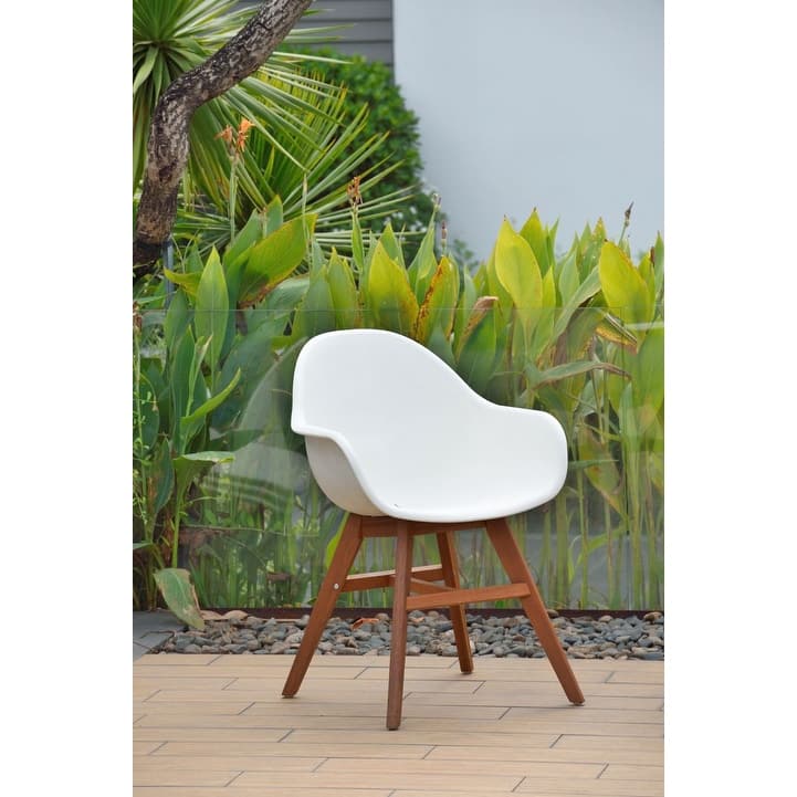 Amazonia Hawaii Wood and Resin 9pc Outdoor Patio Dining Set