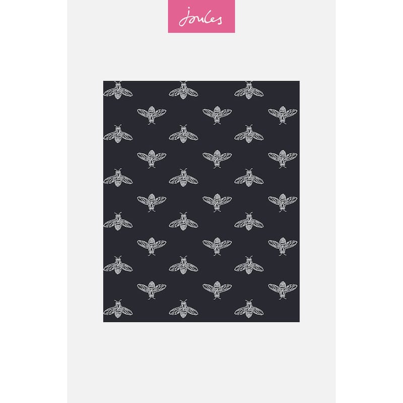 Joules Block Print Bee French Navy Wallpaper - On Sale - Bed Bath ...