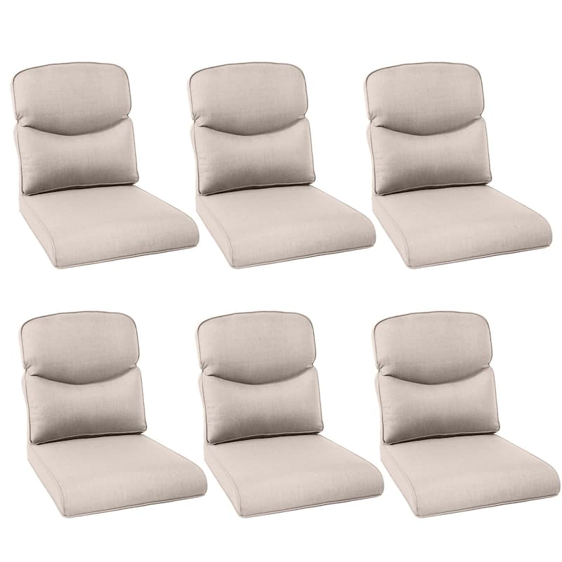Pocassy 22x25x4 Inch Cushion for Outdoor Swivel Chairs Sofa Set - Beige Cushion - 6 Set Seat & Back Cushion
