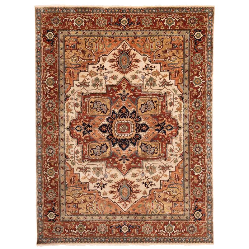 ECARPETGALLERY Hand-knotted Jules Sultane Ivory Wool Rug - 8'11 x 12'0