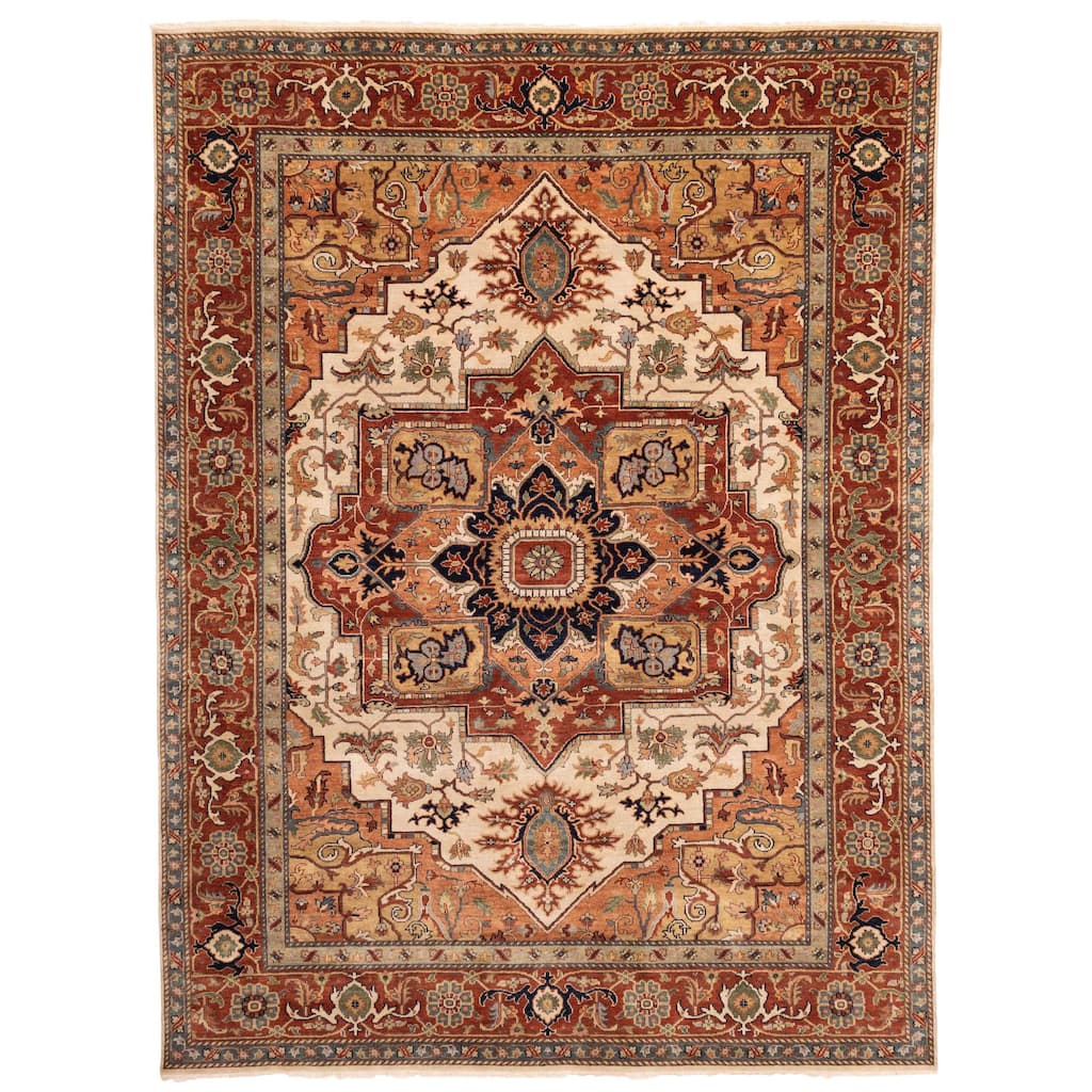 ECARPETGALLERY Hand-knotted Jules Sultane Ivory Wool Rug - 8'11 x 12'0
