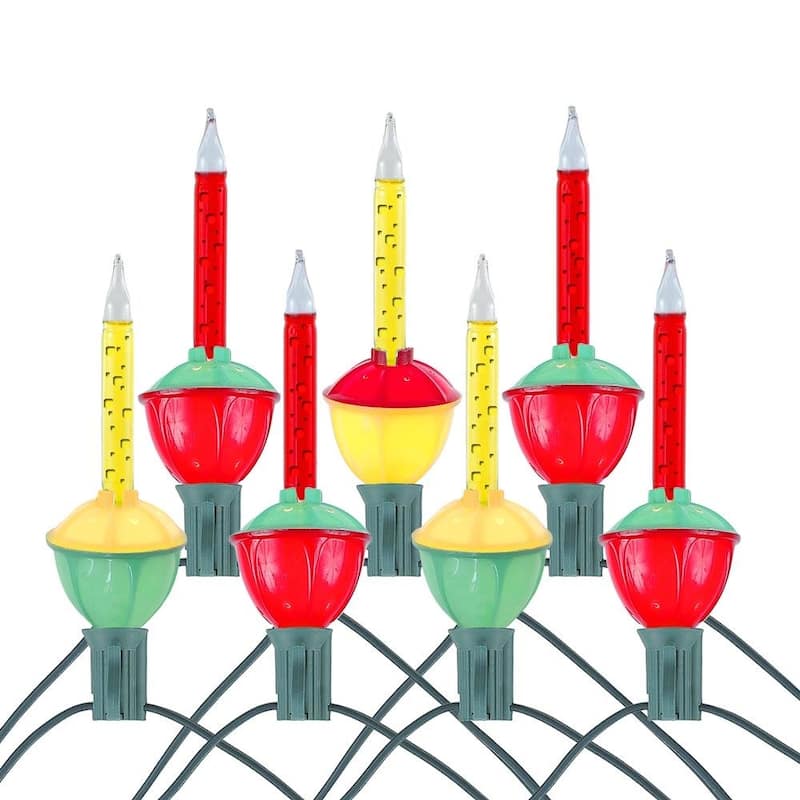 7 Light Traditional Christmas Bubble Light Set, Red and Yellow Liquid, 6 Feet - Red/Yellow