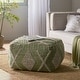 preview thumbnail 4 of 53, Brinket Boho Cube Yarn Pouf by Christopher Knight Home 26.00" L x 26.00" W x 16.50" H - Ivory + Cedar Green
