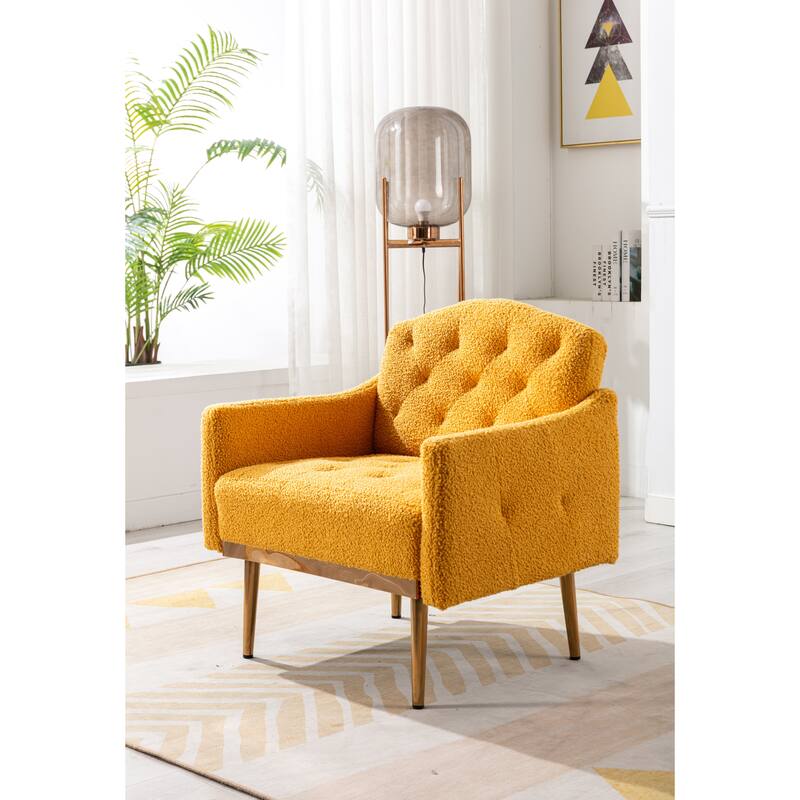 Accent Chair ,leisure single sofa with Rose Golden feet
