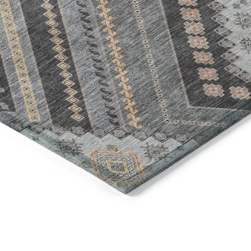Machine Washable Indoor/ Outdoor Global Boho Chantille Rug