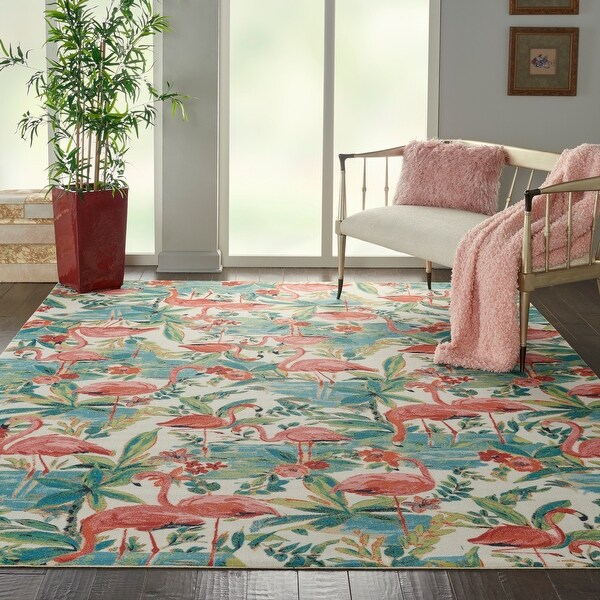 Wanderly Flamingo Indoor/Outdoor Area Rug by Havenside Home. Opens flyout.
