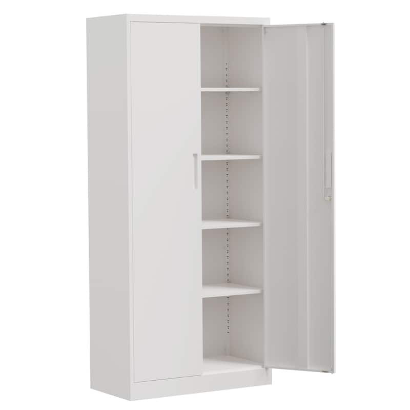 Steel Freestanding Garage Cabinet - White