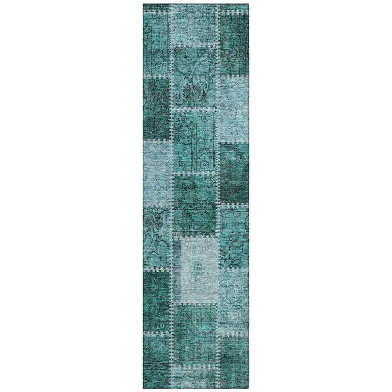 Machine Washable Indoor/ Outdoor Chantille Traditional Patchwork Rug