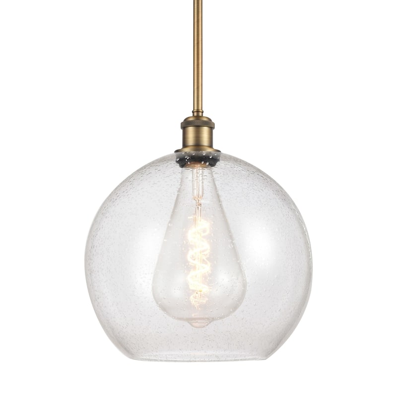 Innovations Lighting 516-1S-14-12 Athens Pendant Athens 12" Wide - Brushed Brass / Seedy