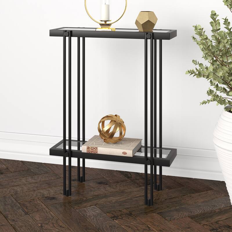 Inez Steel and Glass Console Table