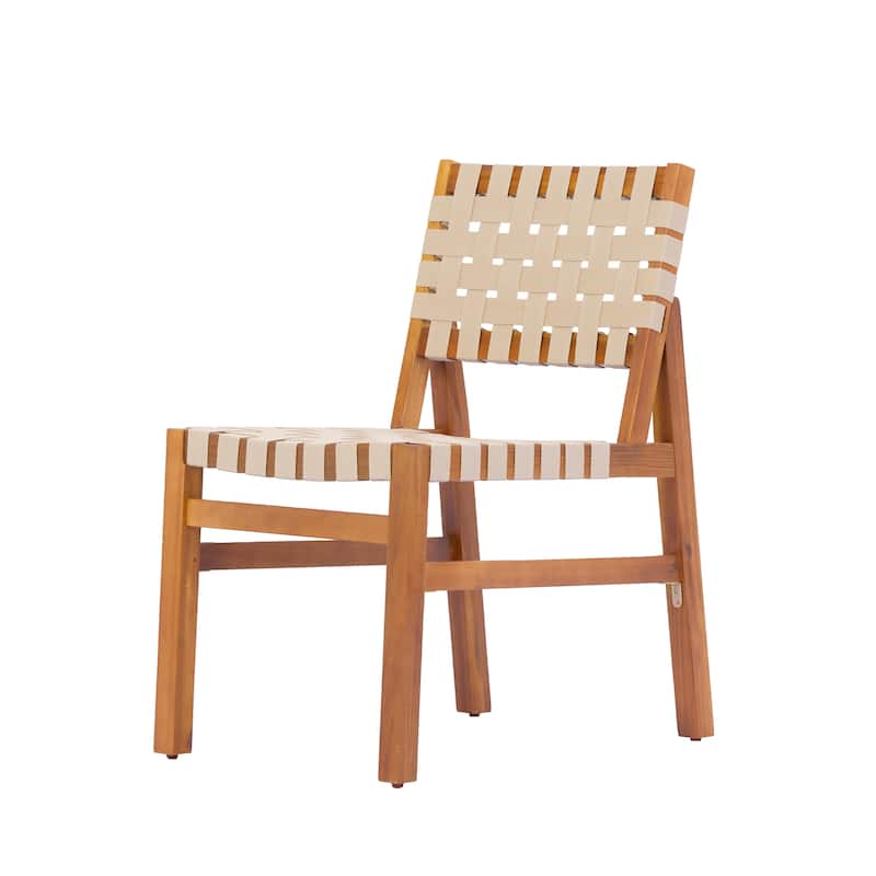 Christopher Knight Home - Acacia Solid Wood Outdoor Patio Side Chairs with Rope (Set of 2)