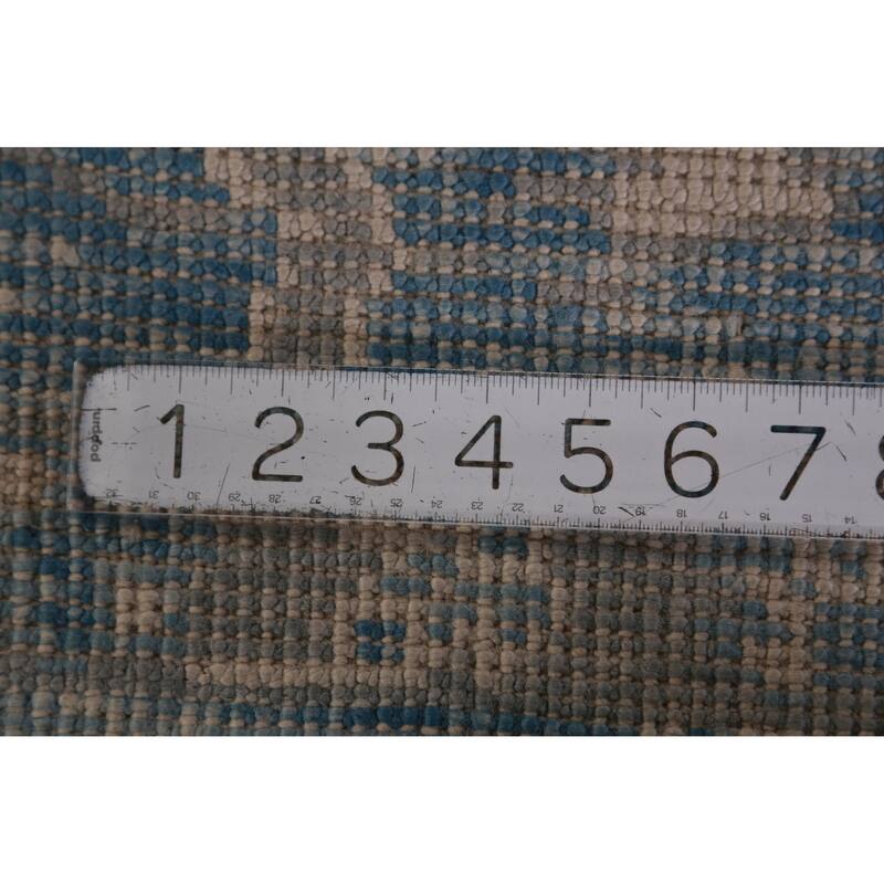 Hand Knotted Oriental 100% Wool Carpet Transitional All-Over Navy Blue & Blues Oushak Area Rug - 12' 9'' X 9' 1''