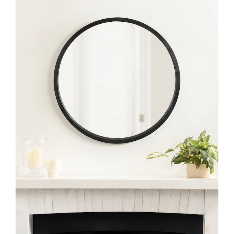 Kate and Laurel Occonor Wood Round Mirror