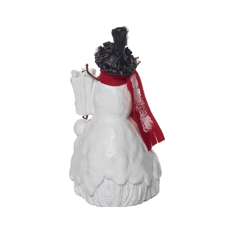 Transpac Resin 9.5 in. White Christmas Snowman Family Figurine
